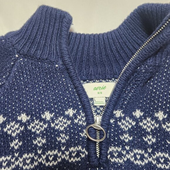 Aerie Knitted "LOVE" Half Zip Oversized Sweater - Picture 3 of 10